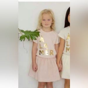 ATSUYO  et AKIKO “a La Mer” Girl’s Dress in Blush Pink and Gold Foil (10Y)